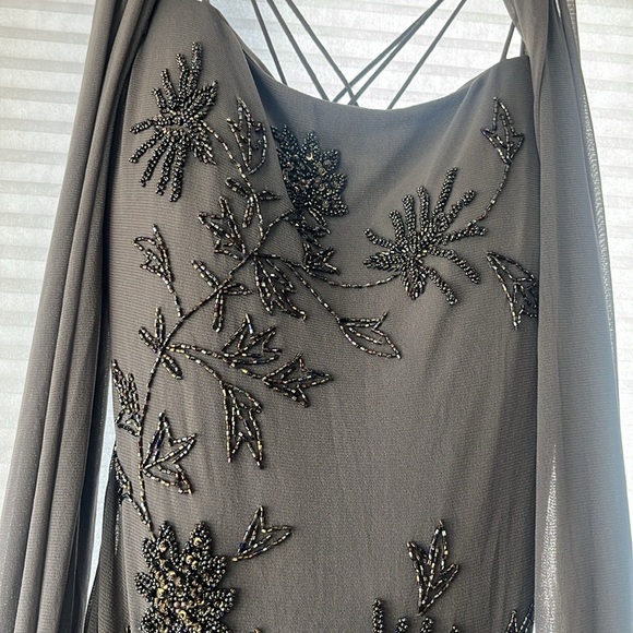 SUE WONG Vintage Nocturne Beaded Gown and scarf wrap - Picture 8 of 17